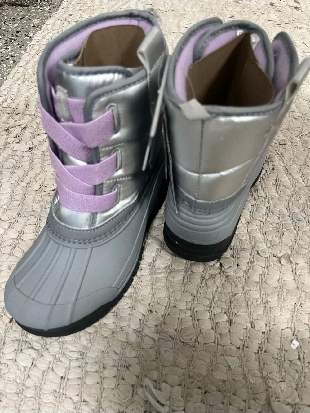 OshKosh B'gosh Gray Boots with Lavender Laces